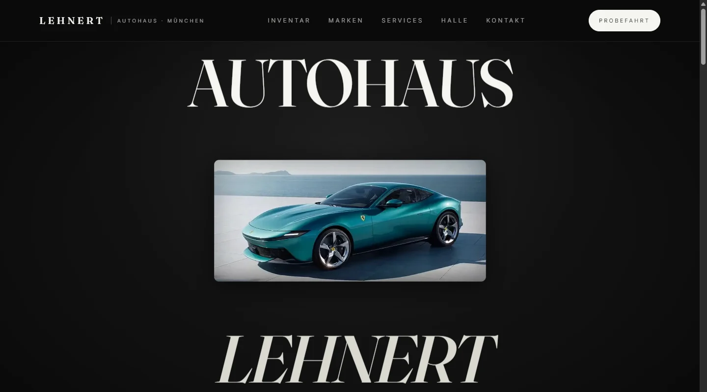 Demo-Website Autohaus Lehnert München · Sammler- und Sportwagen