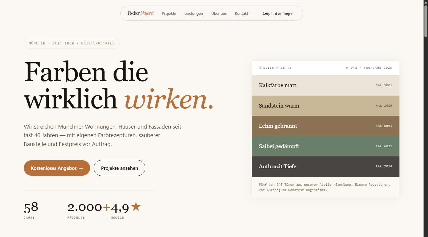 Demo-Website Fischer Malerei München